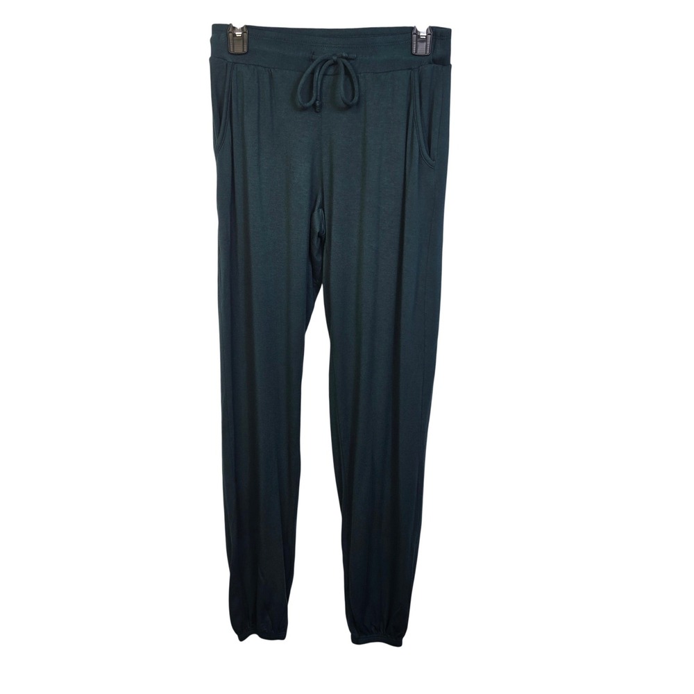 Laila Jayde Joggers Womens Medium Green Modal Spandex Drawstring Pants